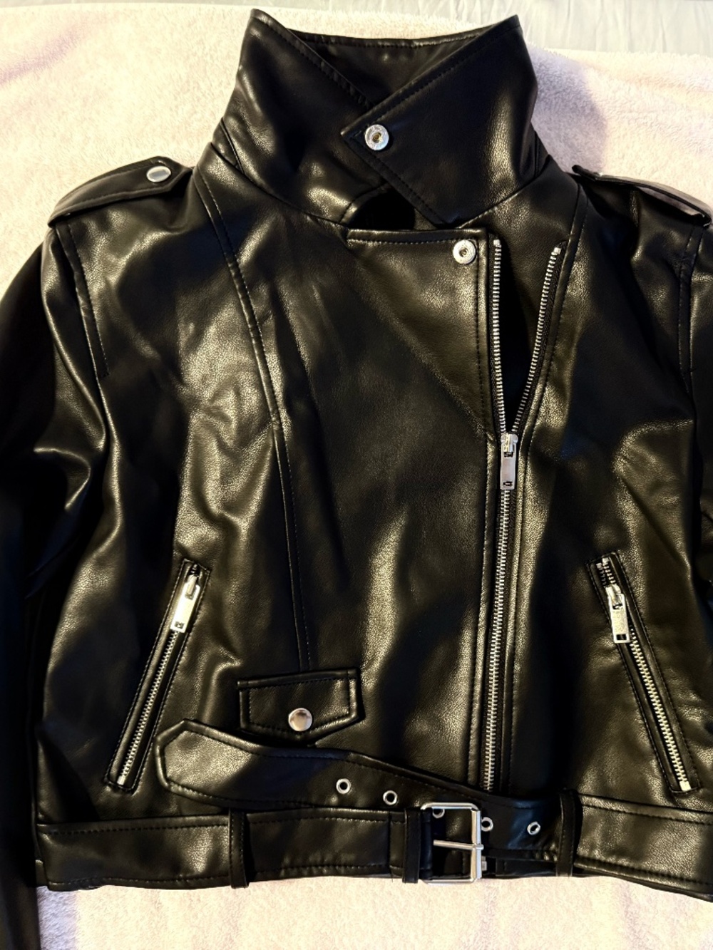 Forever 21 Faux Leather Moto Jacket L